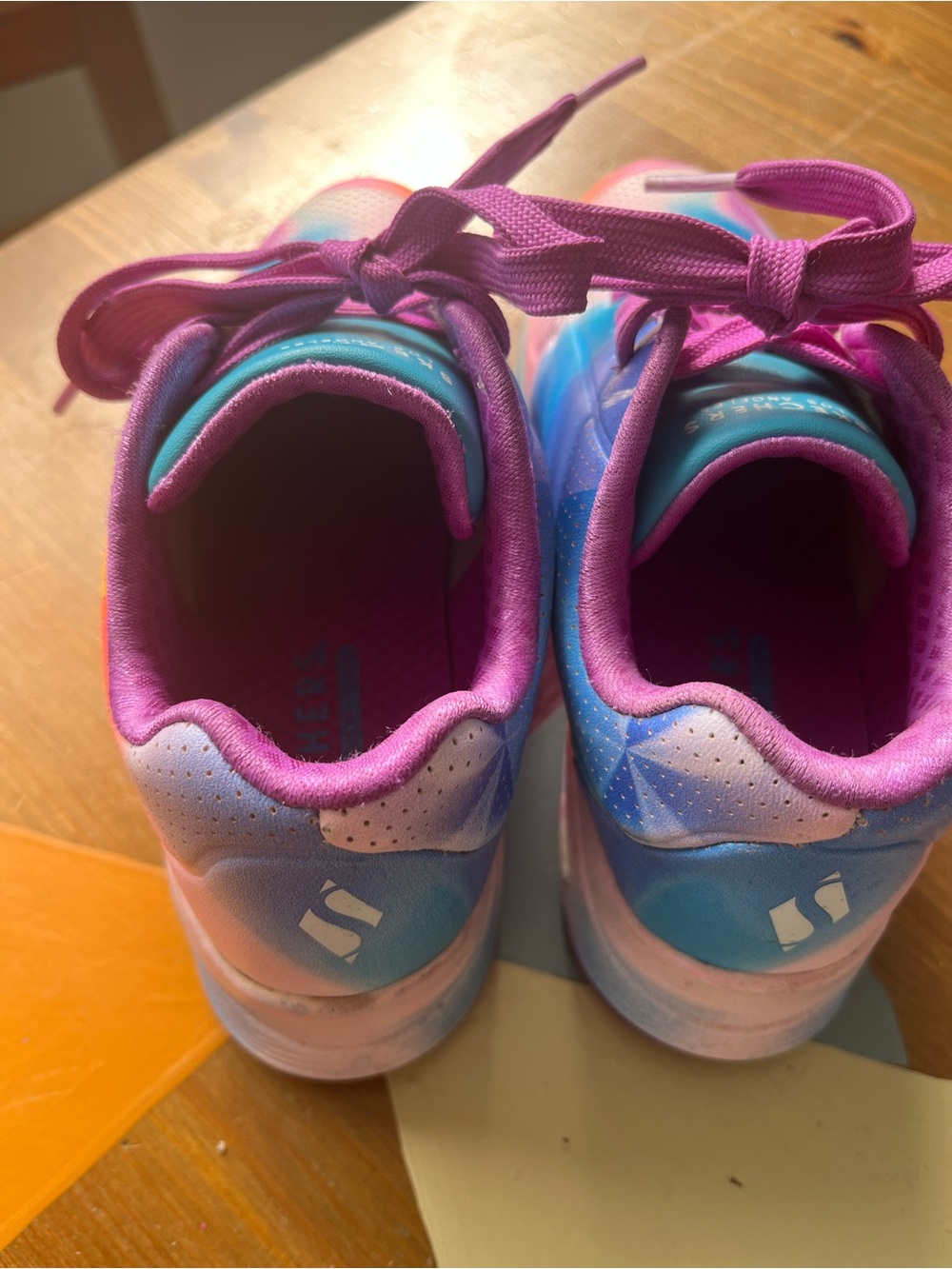Skechers Kids Color-Shift Athletic Sneakers - Pink & Blue - Picture 4 of 5